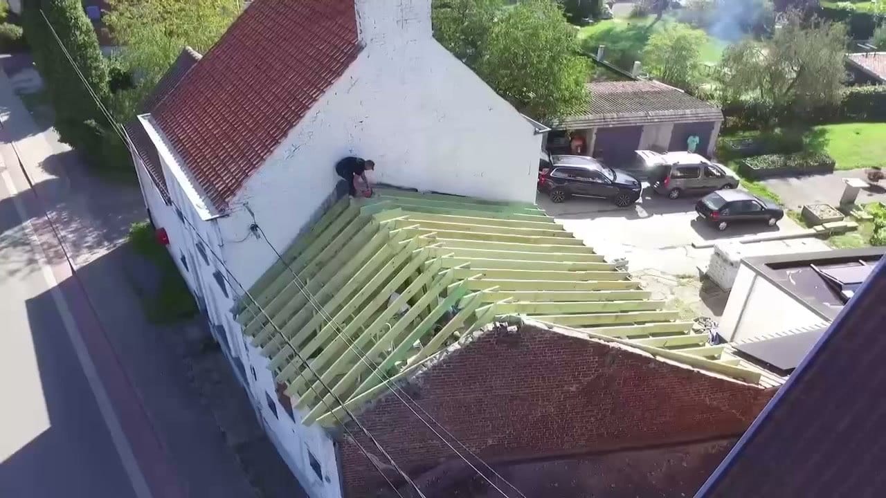 Nouvelle toiture, vue du ciel