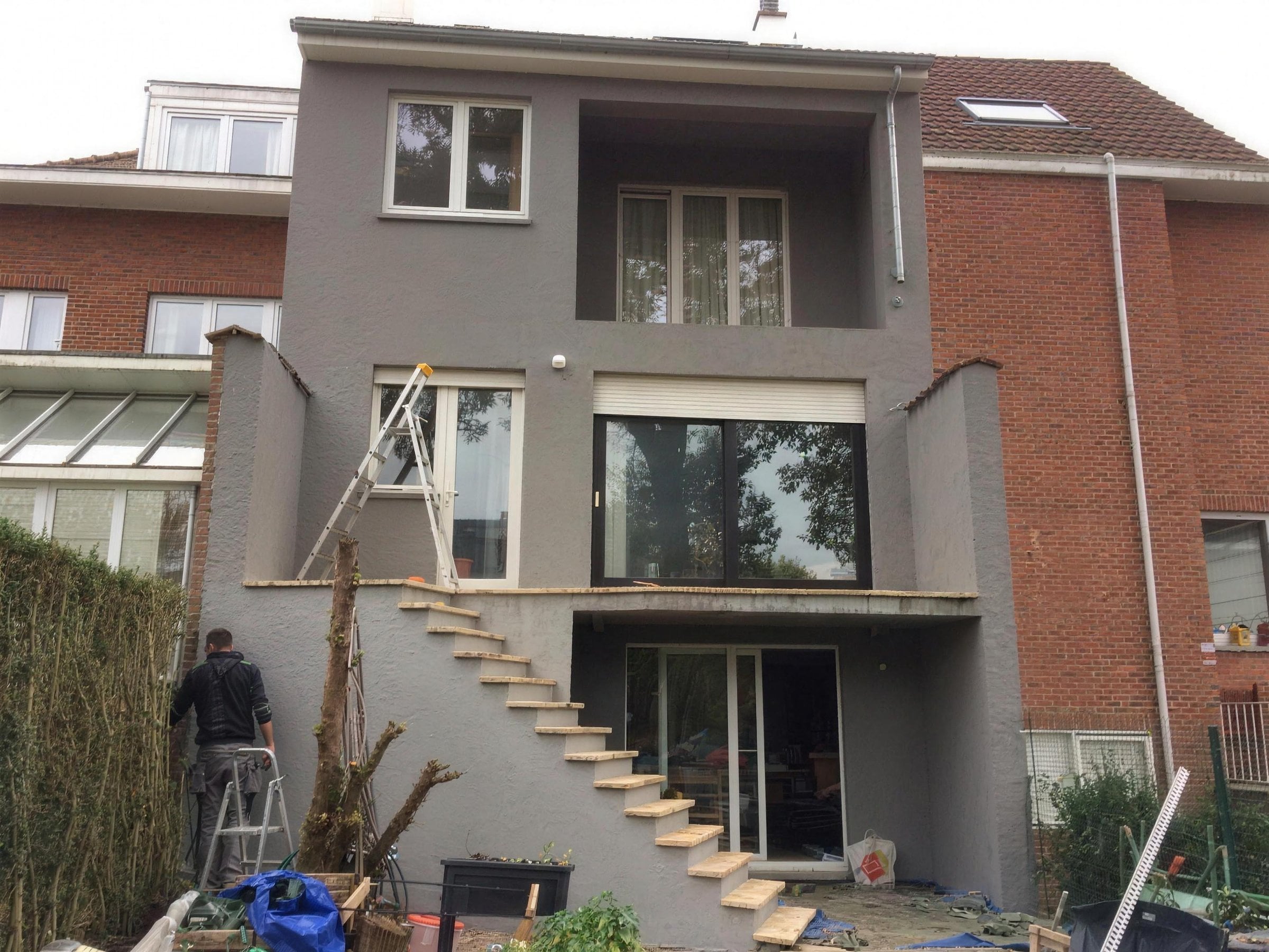 Rear extension with outdoor staircase, by Danesy Group